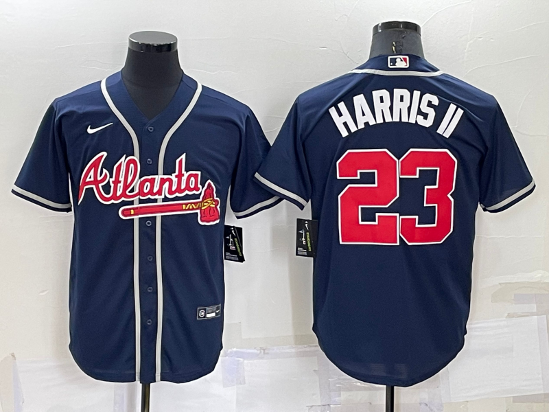 Men's Atlanta Braves Michael Harris II #23 Navy Baseball Jersey